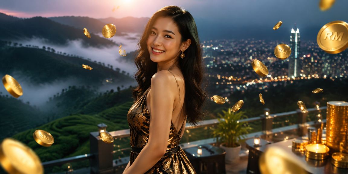 Meja baccarat mewah di kasino dalam talian Malaysia dengan suasana glamor